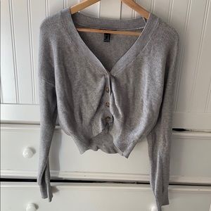 Forever 21 grey cropped cardigan